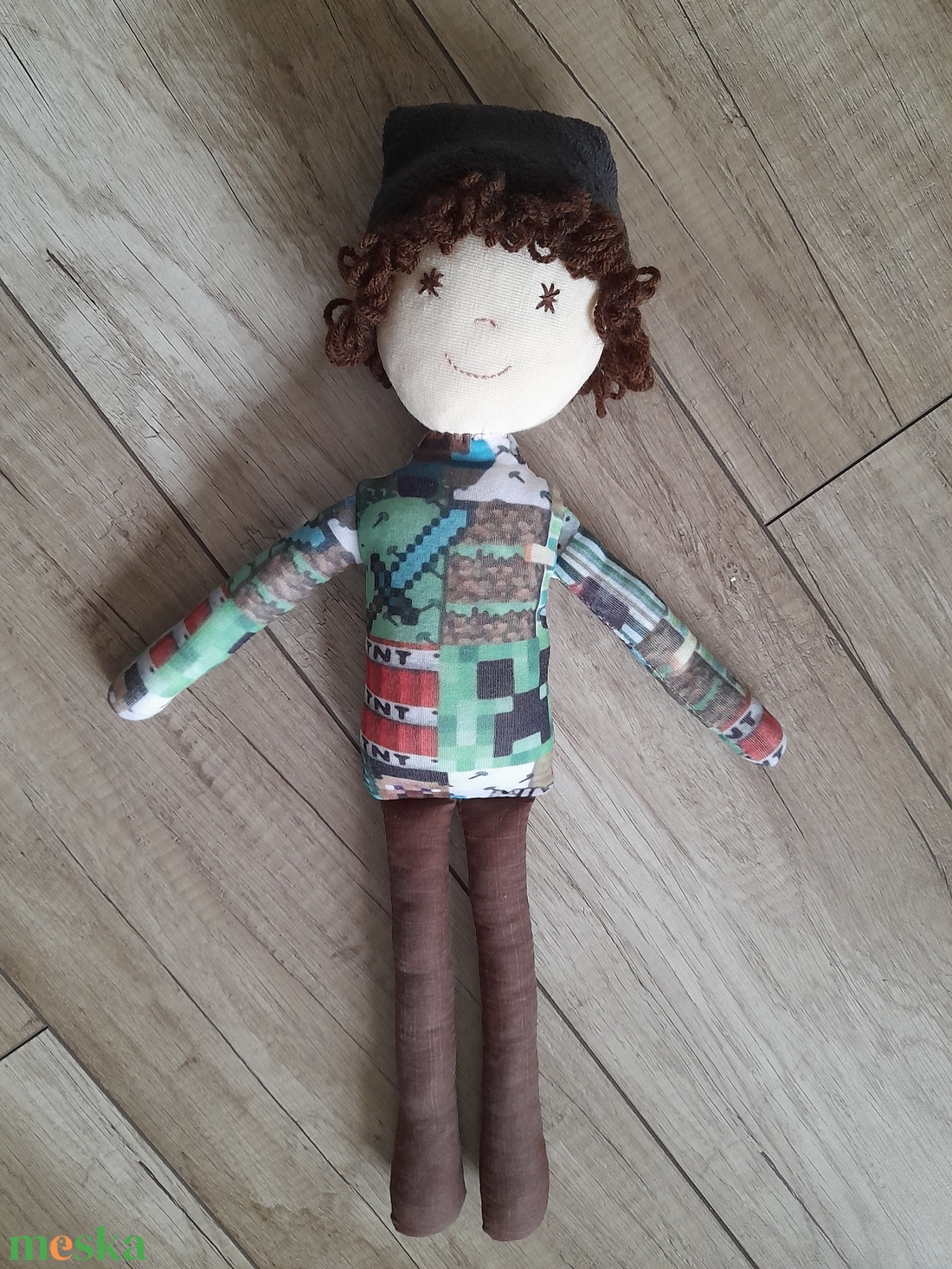 Textil fiú baba sapkás minecraft  - játék & sport - baba & babaház - játékbaba, babakellék - Meska.hu