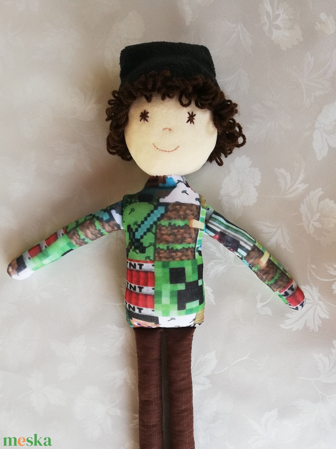 Textil fiú baba sapkás minecraft  - játék & sport - baba & babaház - játékbaba, babakellék - Meska.hu