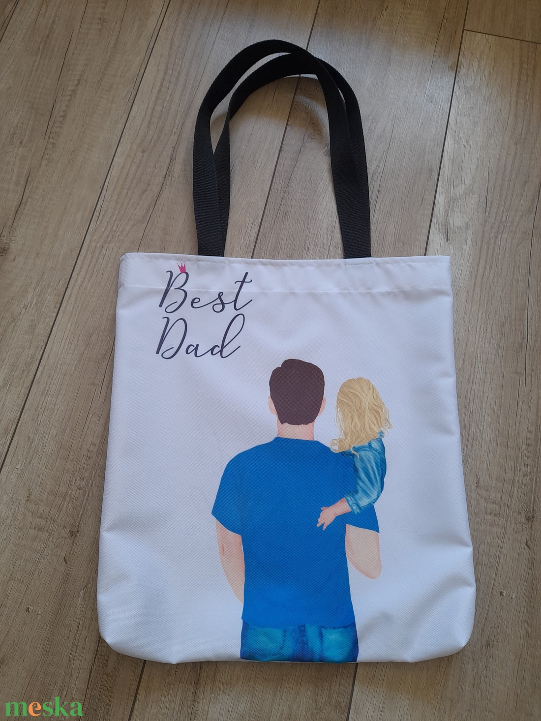 Táska vízlepergető anyagból legjobb apa felírattal  - táska & tok - bevásárlás & shopper táska - shopper, textiltáska, szatyor - Meska.hu