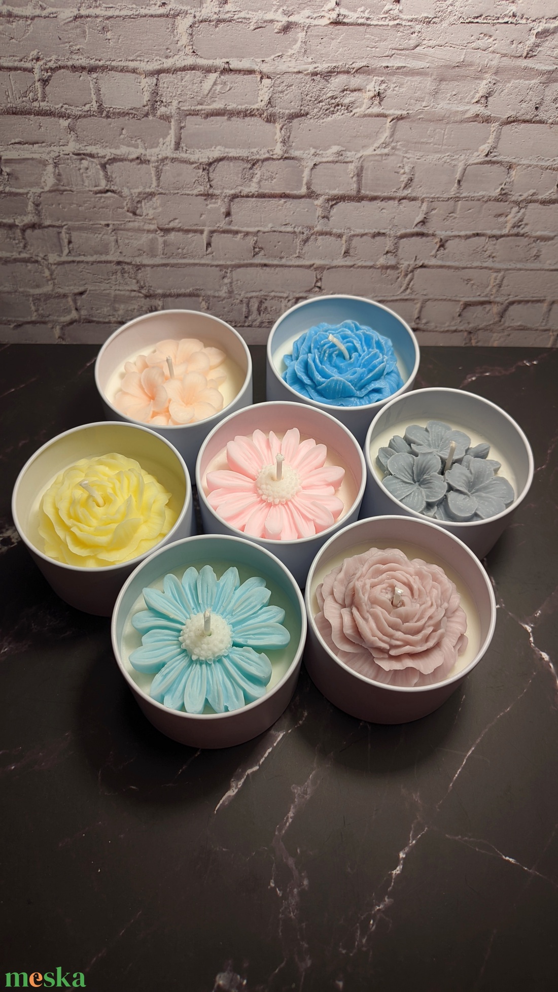 Tégelyes virágos gyertya - otthon & életmód - gyertya, illat, aroma - gyertya - Meska.hu