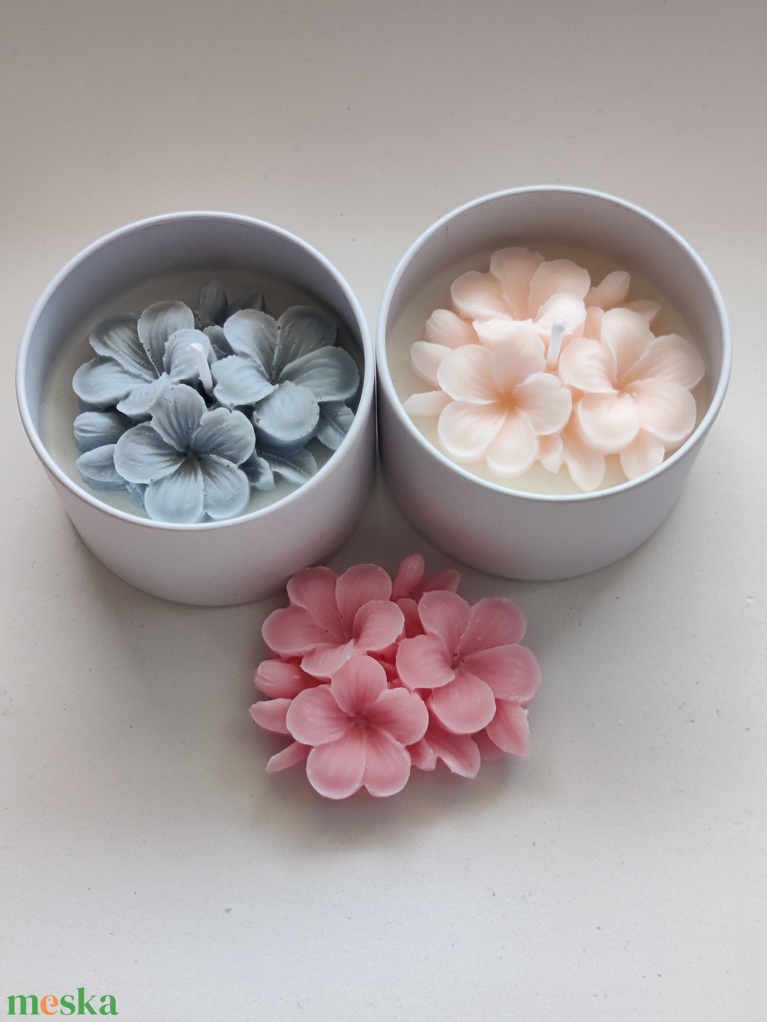 Tégelyes virágos gyertya - otthon & életmód - gyertya, illat, aroma - gyertya - Meska.hu