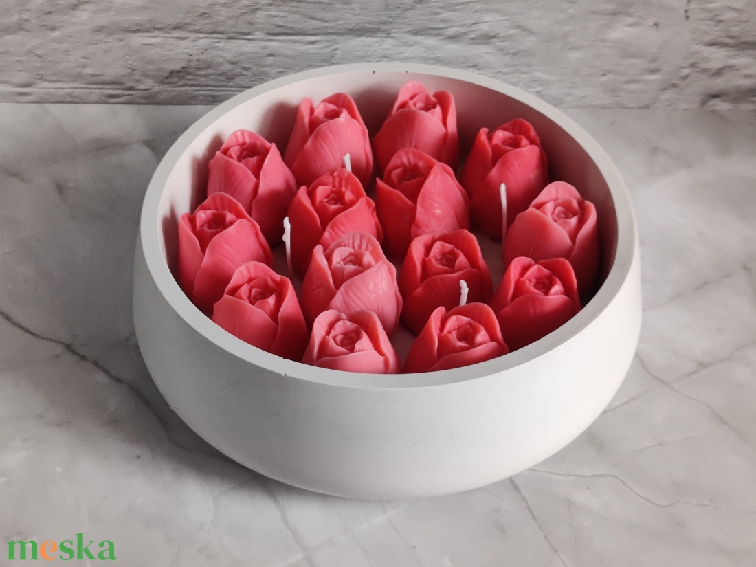 Tulipános gyertyatál - otthon & életmód - gyertya, illat, aroma - gyertya - Meska.hu