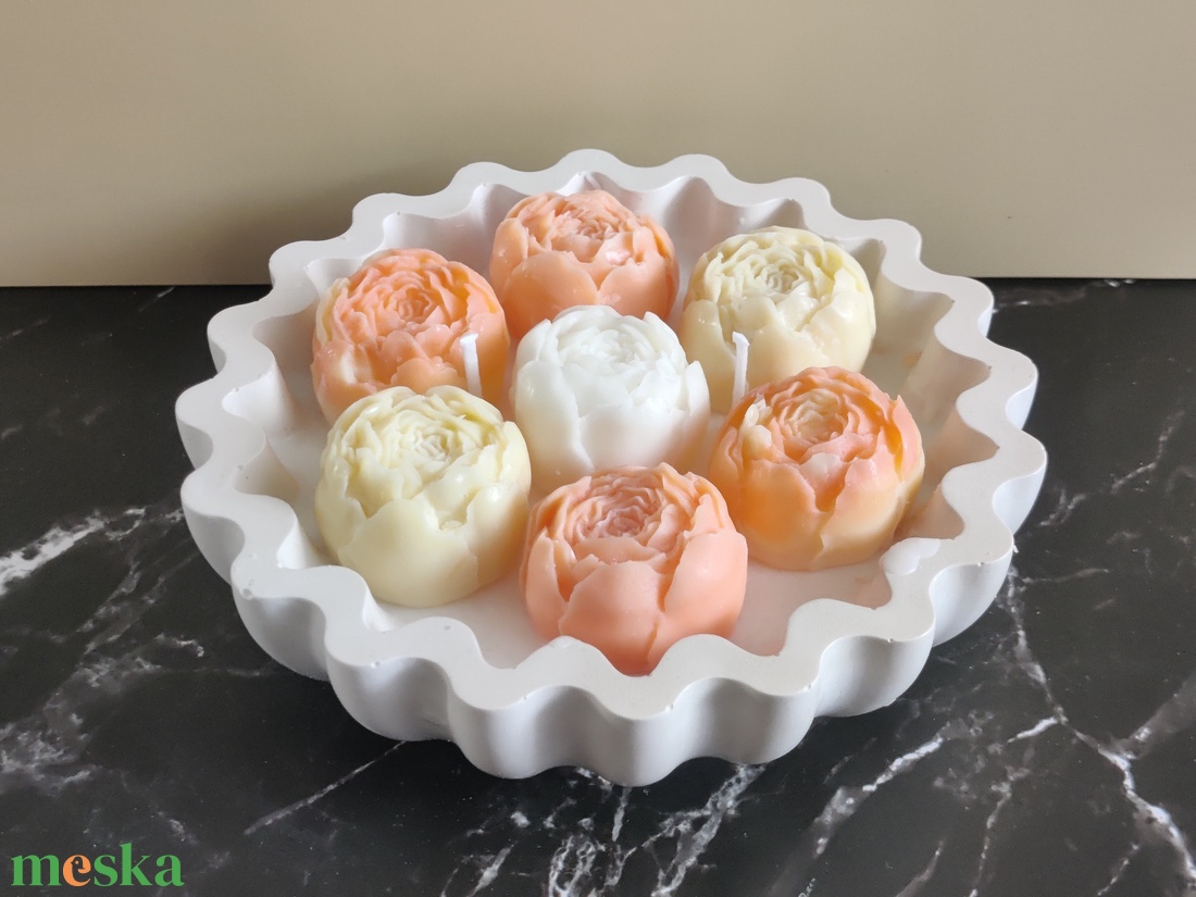 Sárga virágos gyertyatál  - otthon & életmód - gyertya, illat, aroma - gyertya - Meska.hu