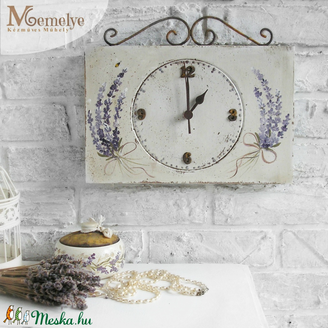 Falióra, vintage óra, levendulás -  - Meska.hu