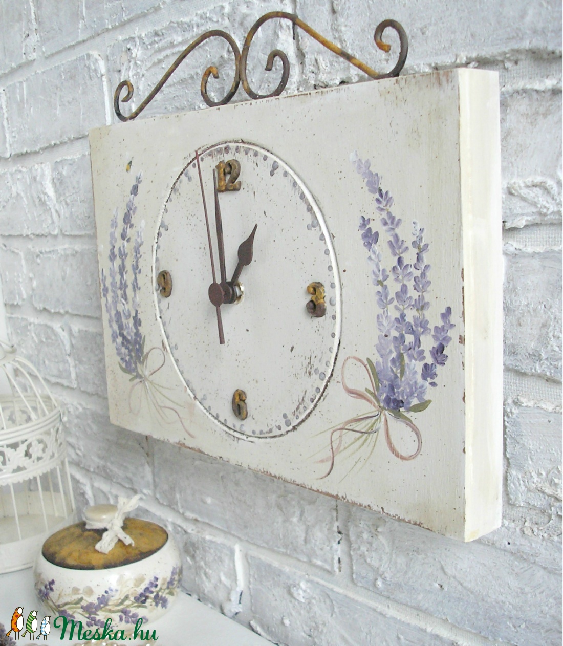 Falióra, vintage óra, levendulás -  - Meska.hu