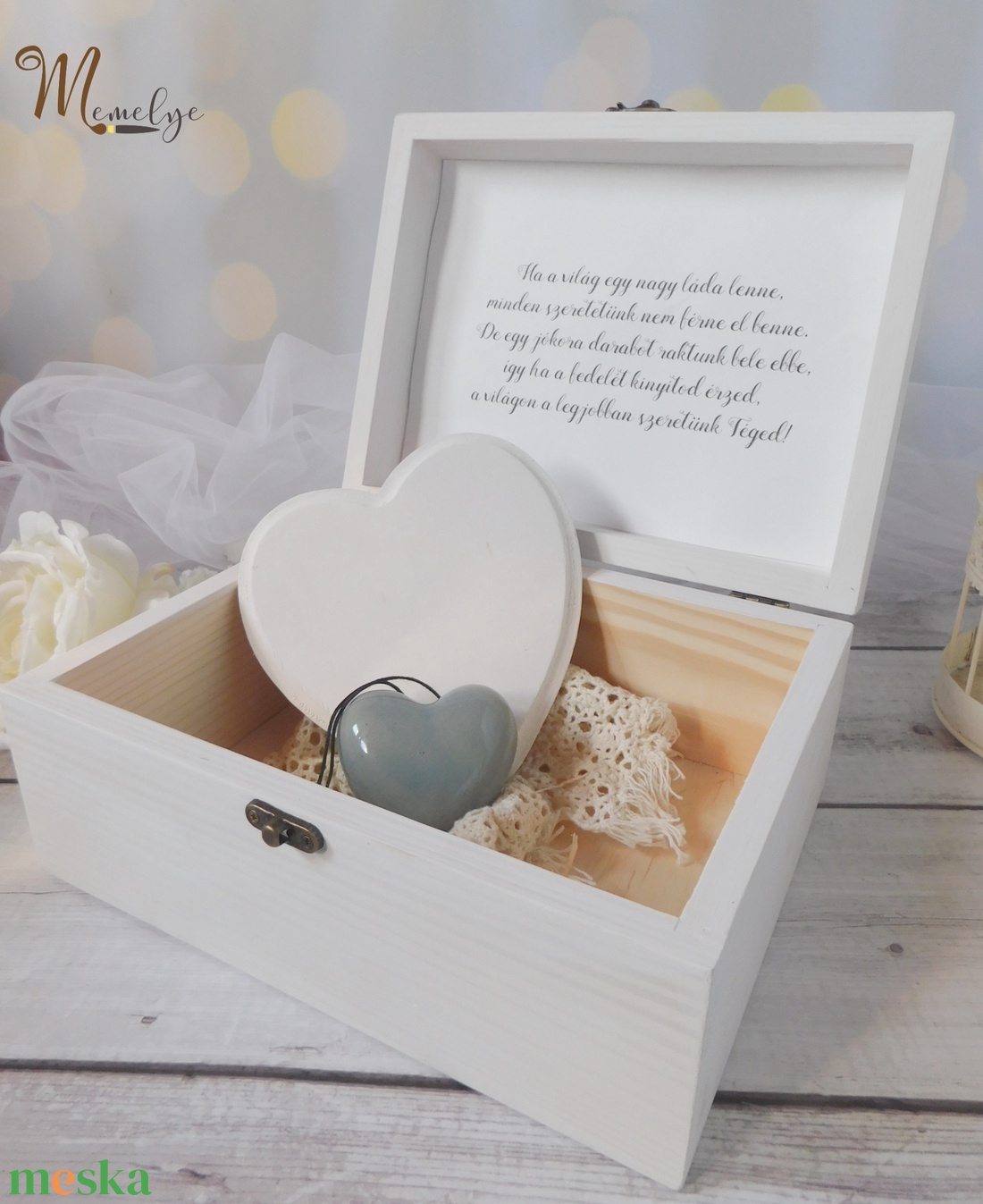 Névre szóló fa emlékdoboz Rózsás - otthon & életmód - dekoráció - asztal és polc dekoráció - díszdoboz - Meska.hu