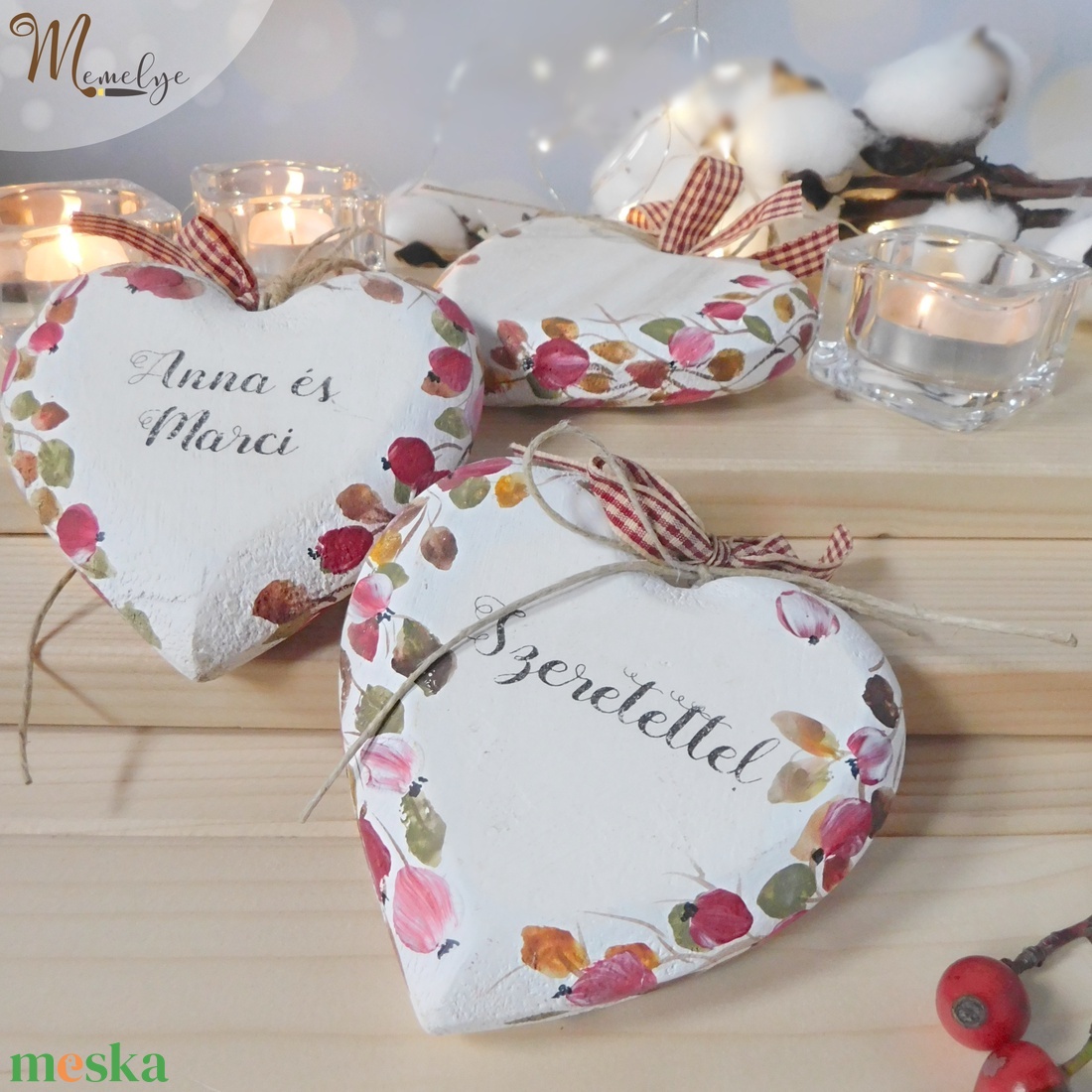 Felakasztható csipkebogyós fa szí, felirattal is - karácsony - karácsonyi lakásdekoráció - karácsonyfadíszek - Meska.hu