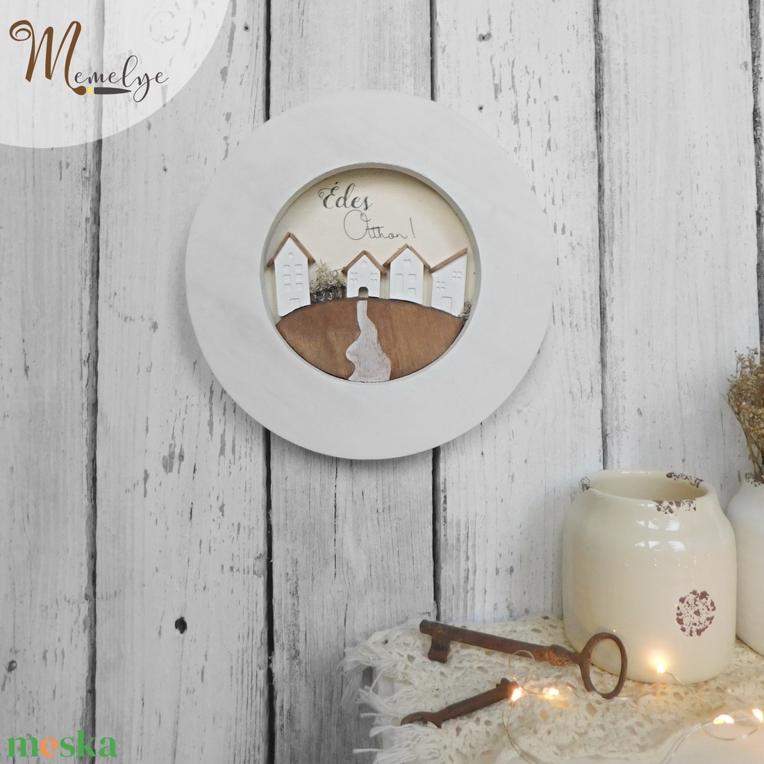 Házikós falikép egyedi felirattal is - otthon & életmód - dekoráció - kép & falikép - fából készült kép - Meska.hu