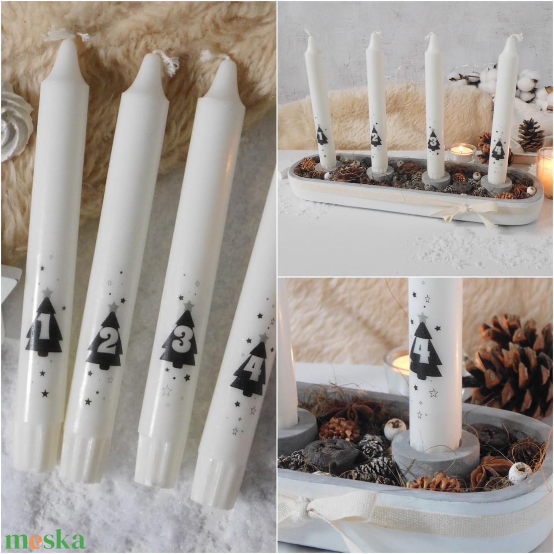 Adventi gyertyatartó termésekkel - karácsony - adventi díszek - adventi asztaldísz - Meska.hu