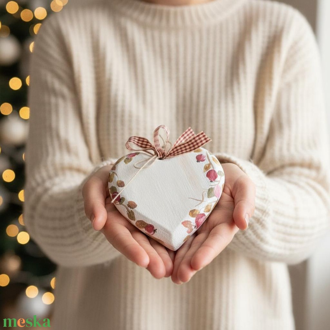 Felakasztható csipkebogyós fa szí, felirattal is - karácsony - karácsonyi lakásdekoráció - karácsonyfadíszek - Meska.hu