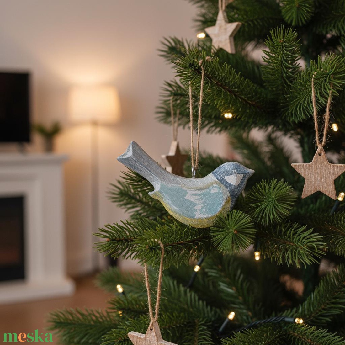 PiCinke - madár formájú kézzel festett fa dísz - otthon & életmód - dekoráció - fali és függő dekoráció - falra akasztható dekor - Meska.hu