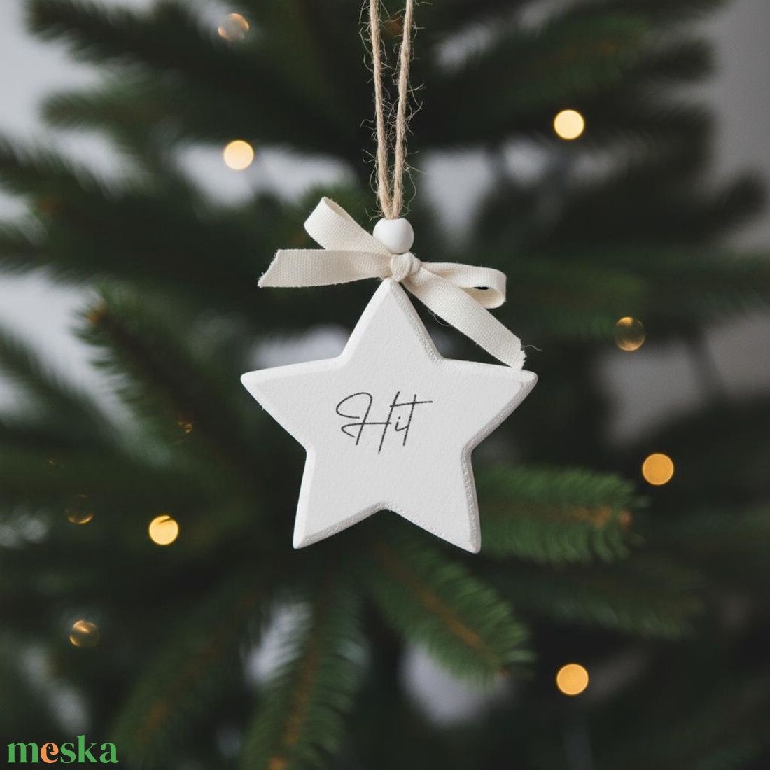 Fa csillag dísz egyedi felirattal - karácsony - karácsonyi lakásdekoráció - karácsonyfadíszek - Meska.hu