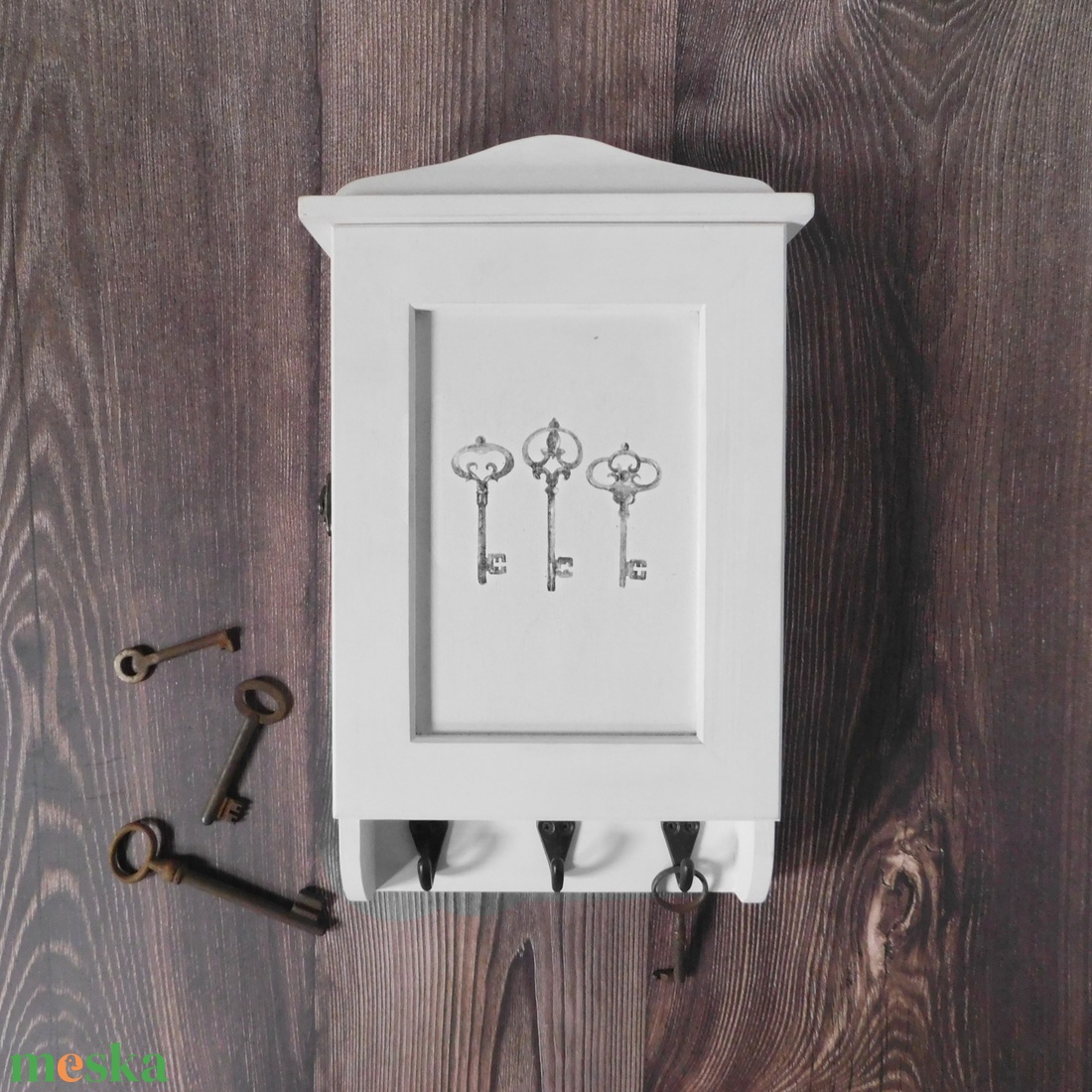 Vintage kulcstartó szekrény  - otthon & életmód - dekoráció - fali és függő dekoráció - fali kulcstartó - Meska.hu