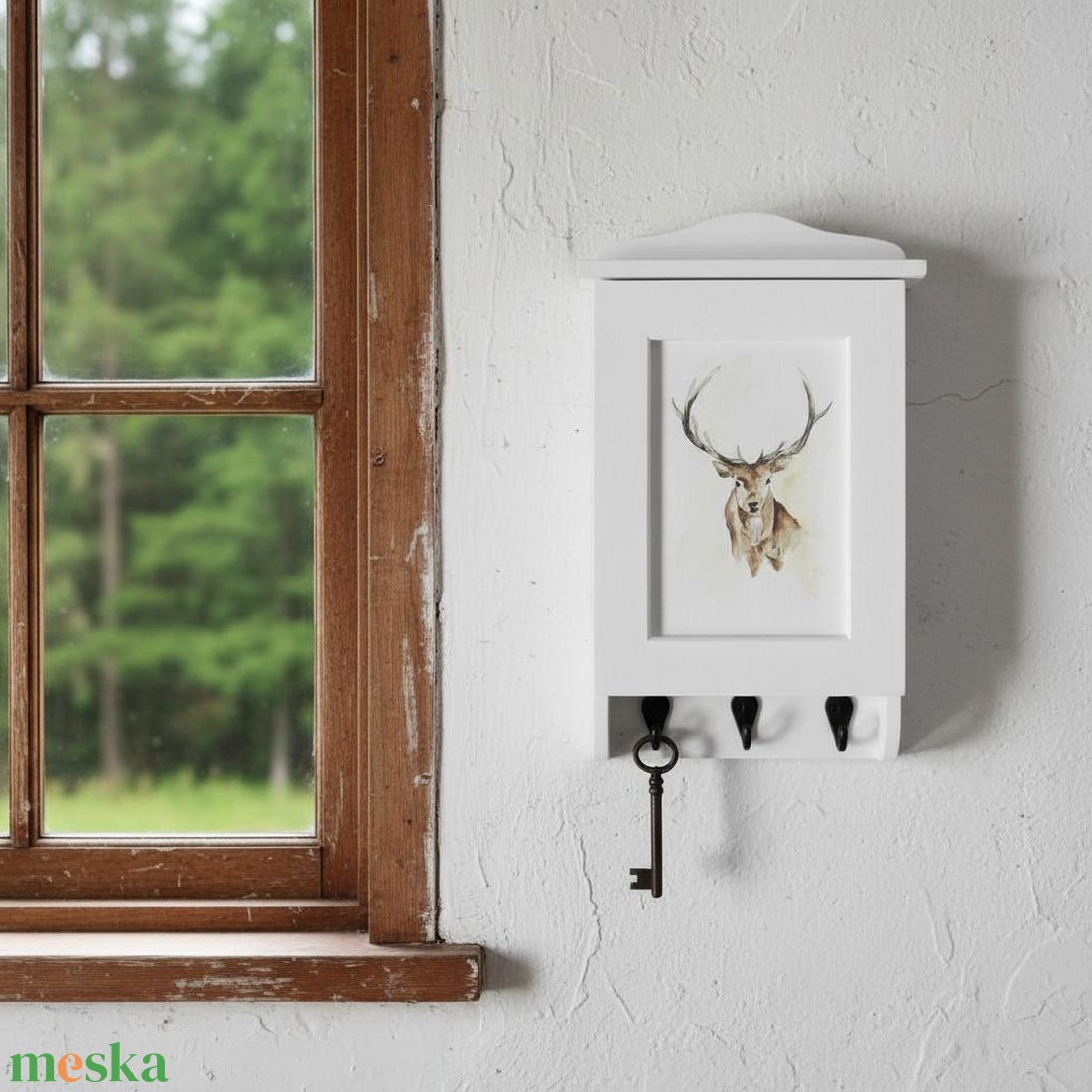 Kulcstartó szekrény, kulcsos szekrény, szarvas - otthon & életmód - dekoráció - fali és függő dekoráció - fali kulcstartó - Meska.hu