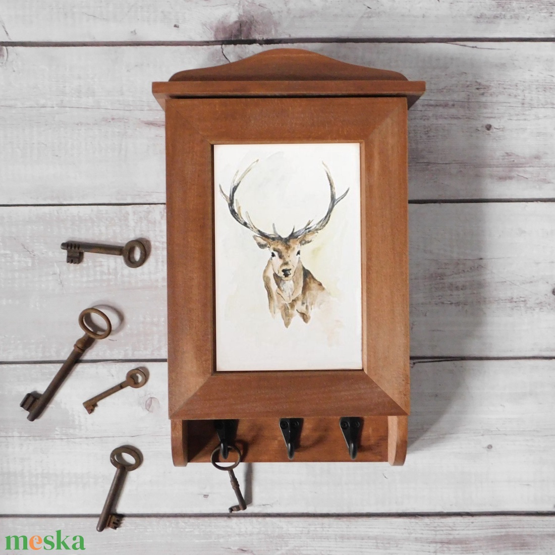 Kulcstartó szekrény, kulcsos szekrény, szarvas - otthon & életmód - dekoráció - fali és függő dekoráció - fali kulcstartó - Meska.hu