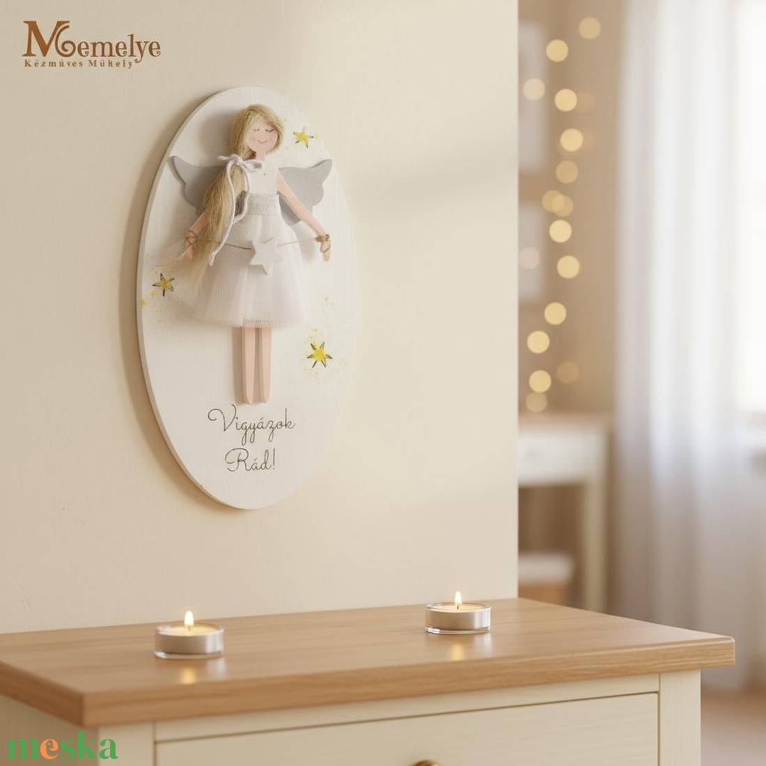 Őrangyal falikép - névre szólóan is kérhető - otthon & életmód - dekoráció - kép & falikép - táblakép - Meska.hu