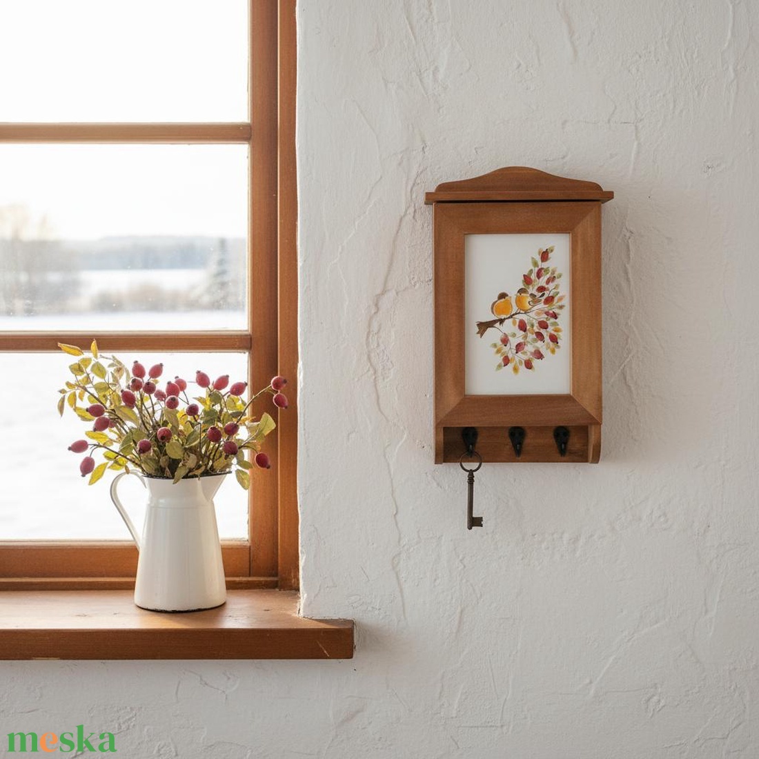 Kulcstartó szekrény, kulcsos szekrény, vörösbegy - otthon & életmód - dekoráció - fali és függő dekoráció - fali kulcstartó - Meska.hu