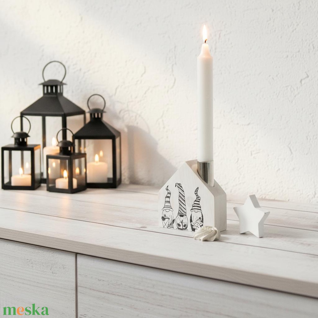 Manós Házikó gyertyatartó - otthon & életmód - gyertya, illat, aroma - gyertyatartó - Meska.hu