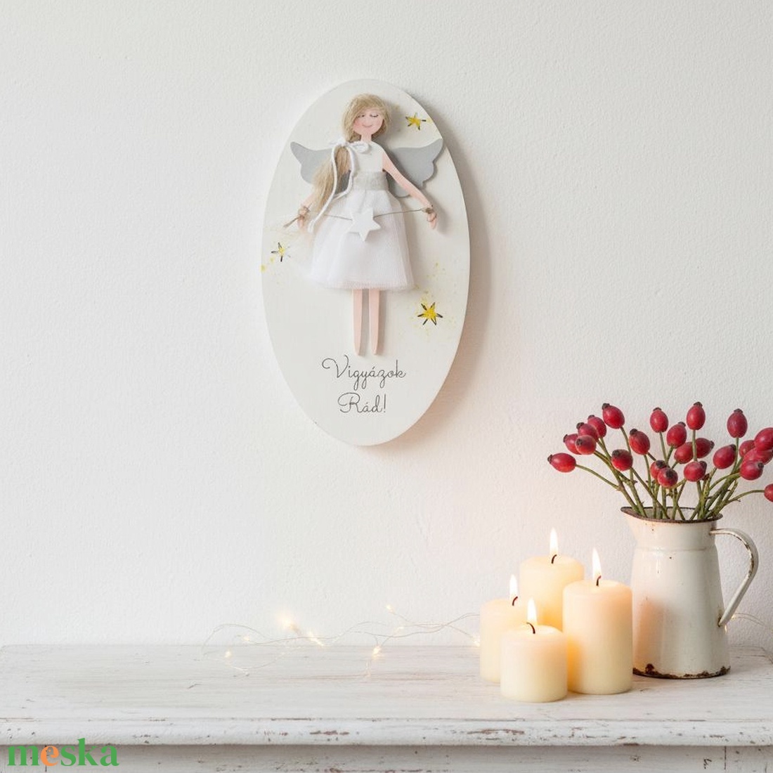 Őrangyal falikép - névre szólóan is kérhető - otthon & életmód - dekoráció - kép & falikép - táblakép - Meska.hu