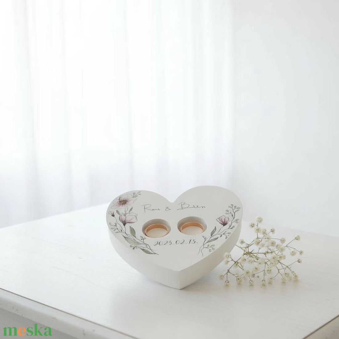 Esküvői gyűrűtartó szív - esküvő - kiegészítők - gyűrűtartó & gyűrűpárna - Meska.hu