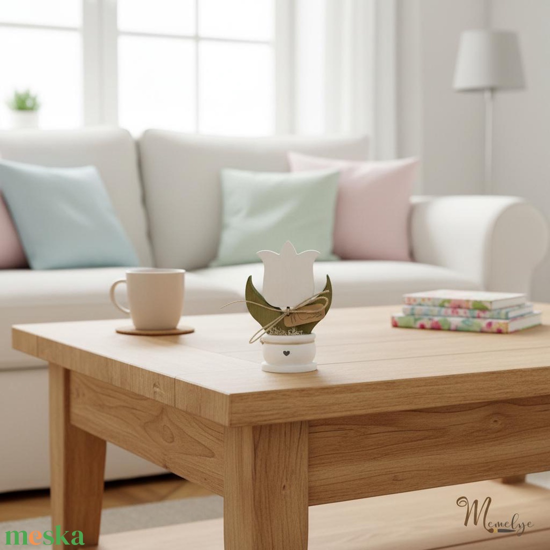 Fa tulipán cserépben - otthon & életmód - virágdekoráció - virágdíszek - asztali virágdísz - Meska.hu