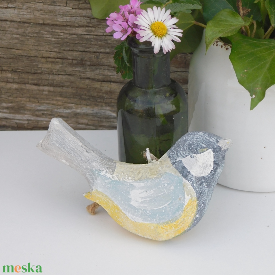 PiCinke - madár formájú kézzel festett fa dísz - otthon & életmód - dekoráció - fali és függő dekoráció - falra akasztható dekor - Meska.hu