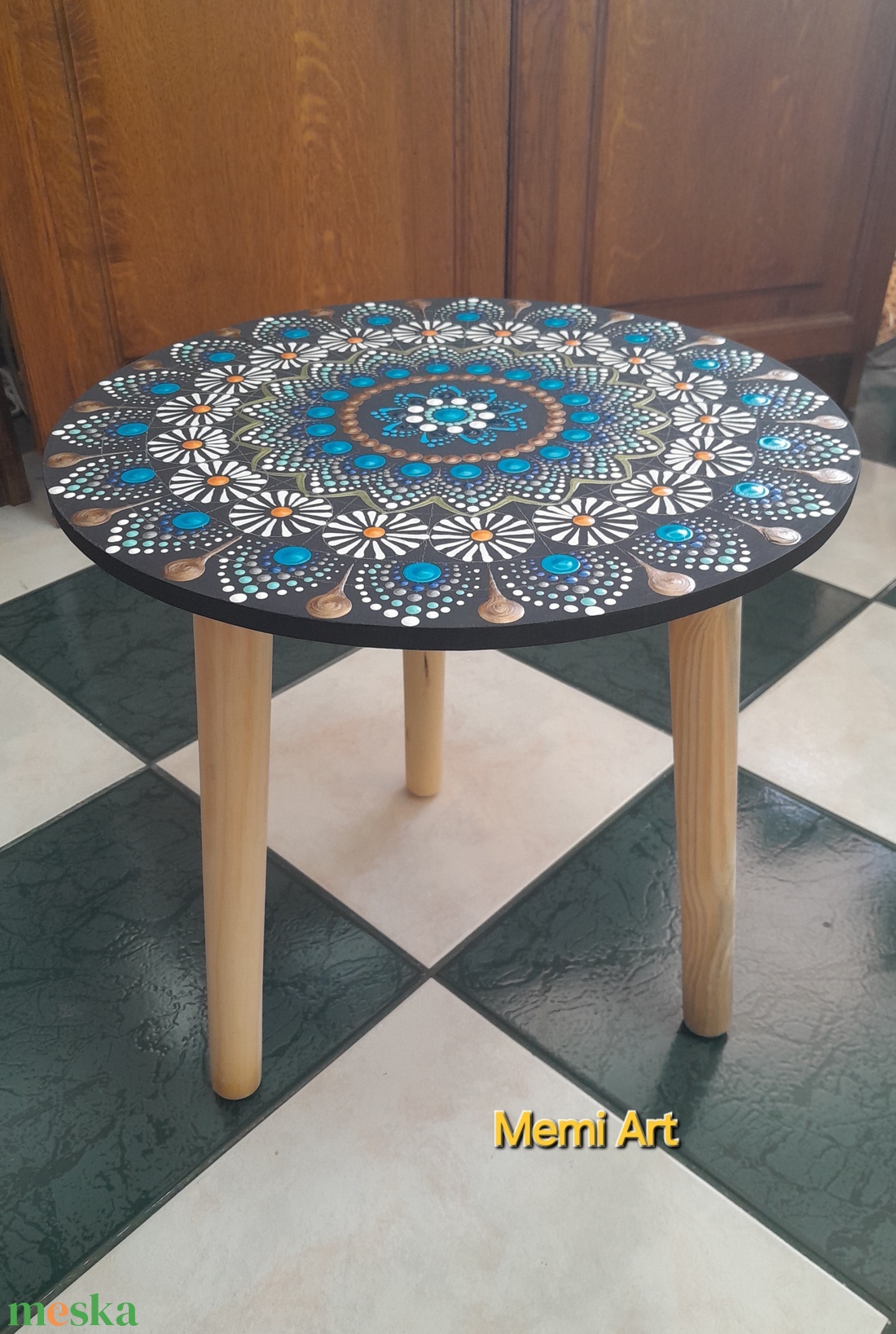 3 lábú mandalás asztalka 35 cm - otthon & életmód - bútor - asztal - Meska.hu 3 lábú mandalás asztalka 35 cm - otthon & életmód - bútor - asztal - Meska.hu