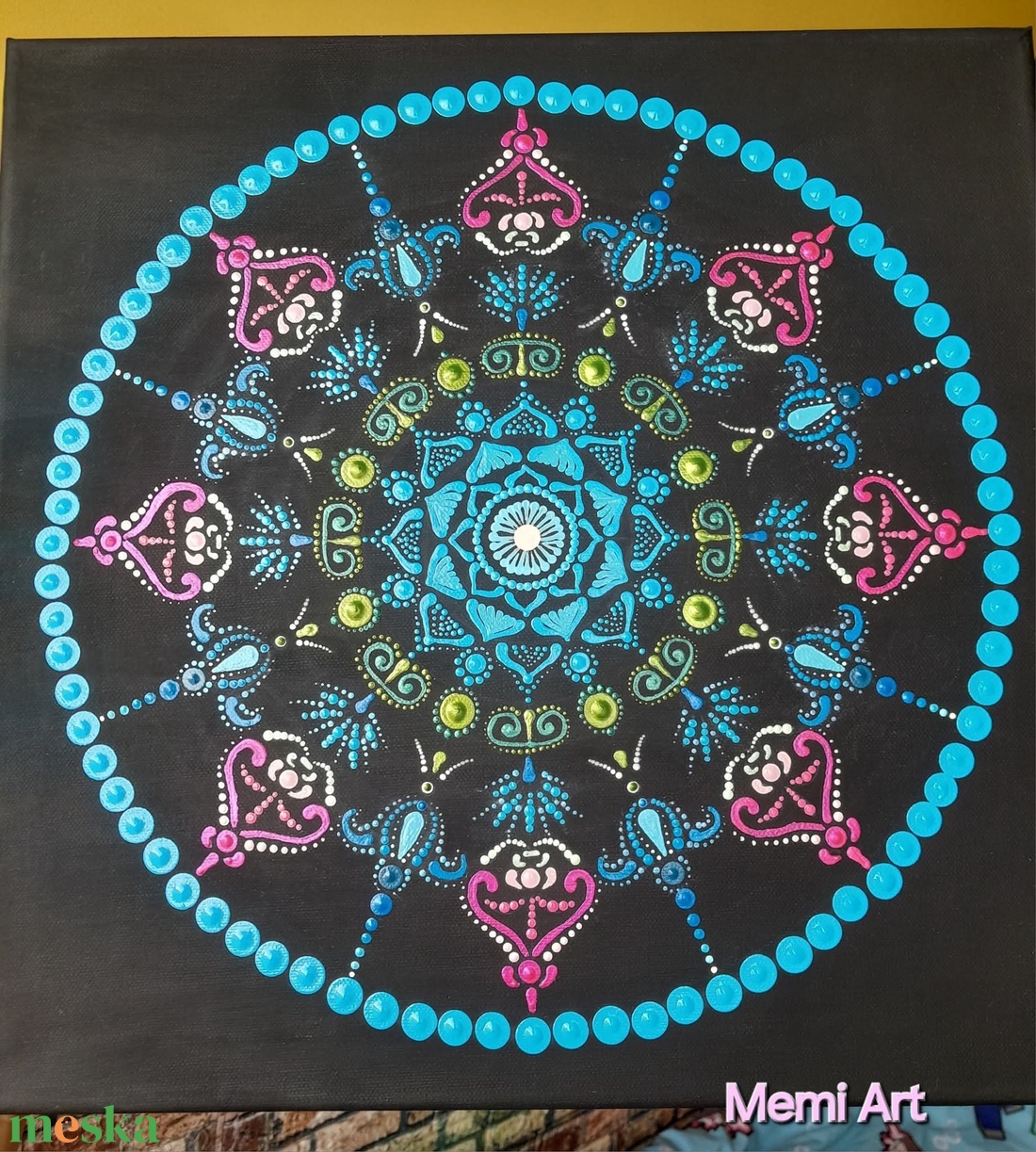 Lélekvirág mandala 40x40 cm - művészet - festmény - akril - Meska.hu Lélekvirág mandala 40x40 cm - művészet - festmény - akril - Meska.hu