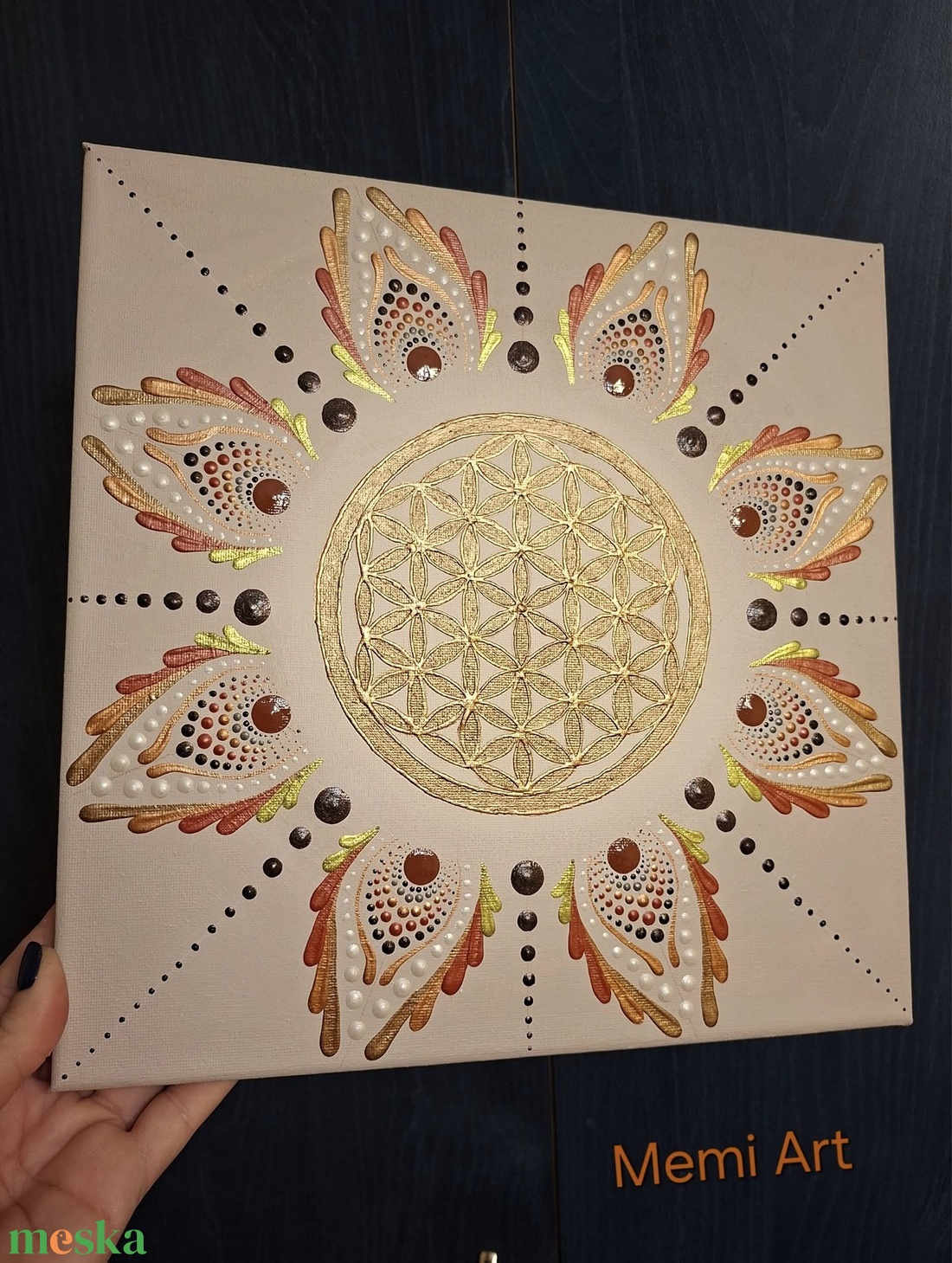 Életvirág mandala 30x30 cm - otthon & életmód - dekoráció - spiritualitás - mandala - Meska.hu