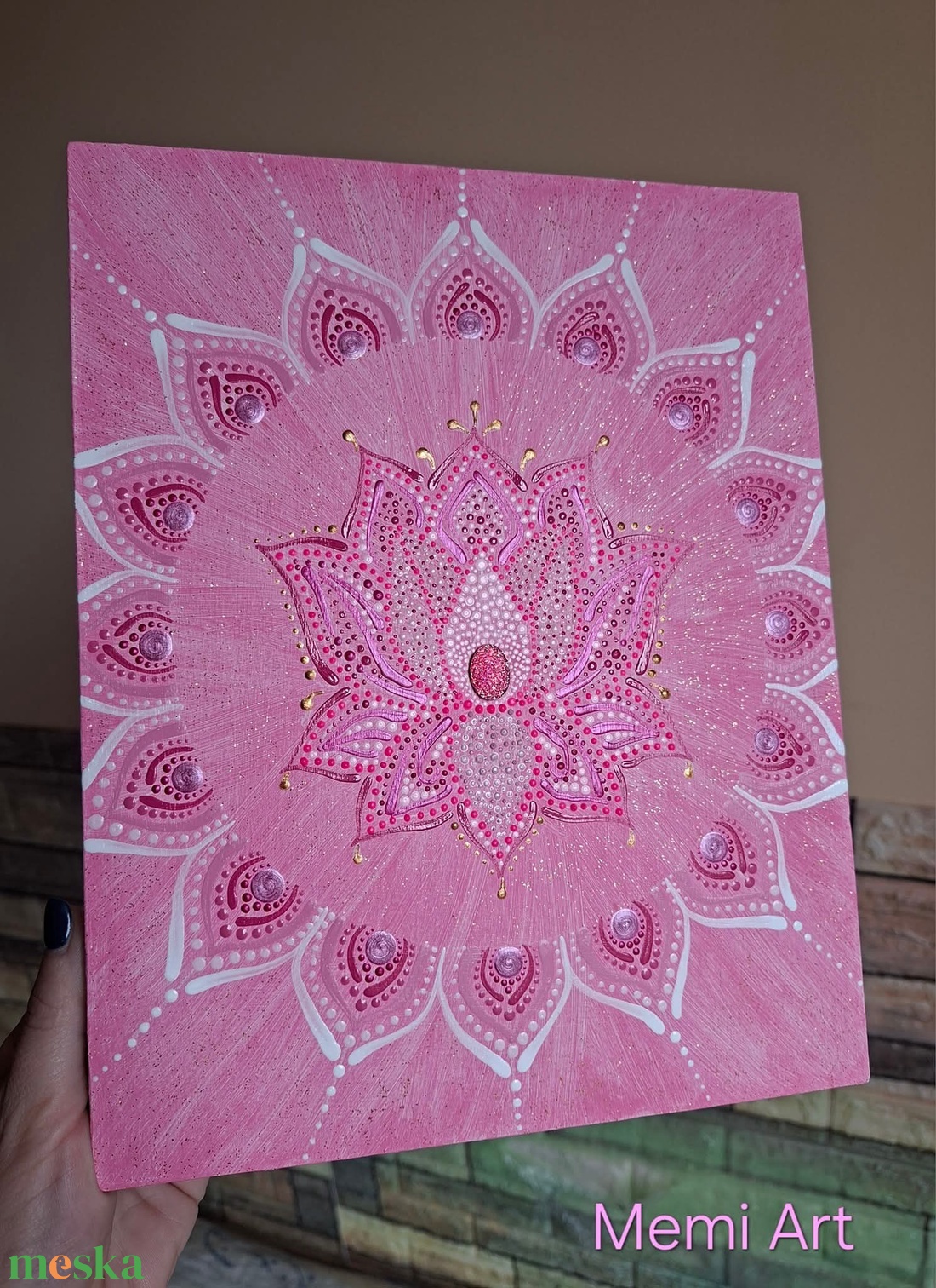 A Szív Fénye mandala 24x30 cm - otthon & életmód - dekoráció - spiritualitás - mandala - Meska.hu