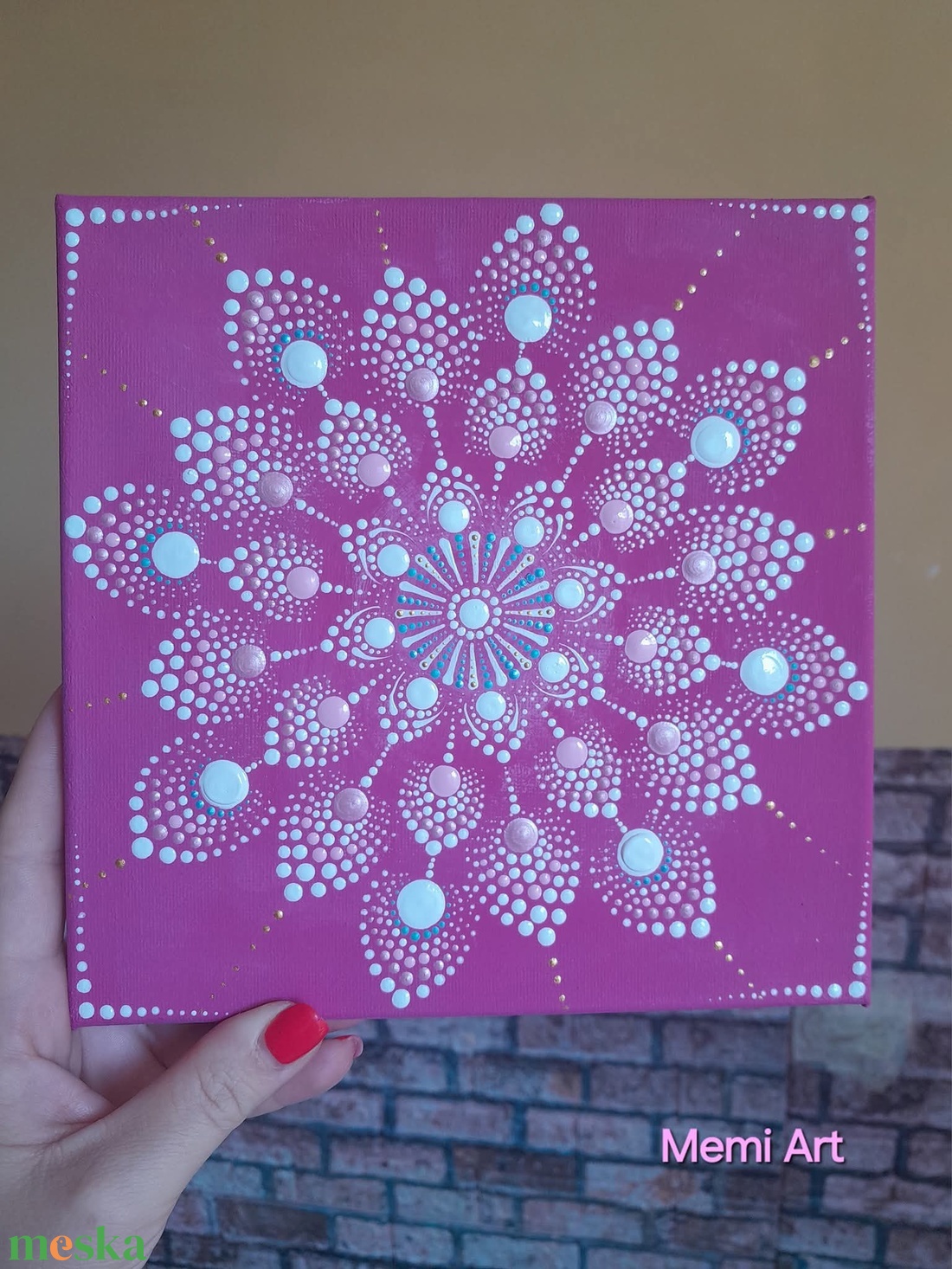Angyali szeretet 20x20cm mandala - otthon & életmód - dekoráció - spiritualitás - mandala - Meska.hu