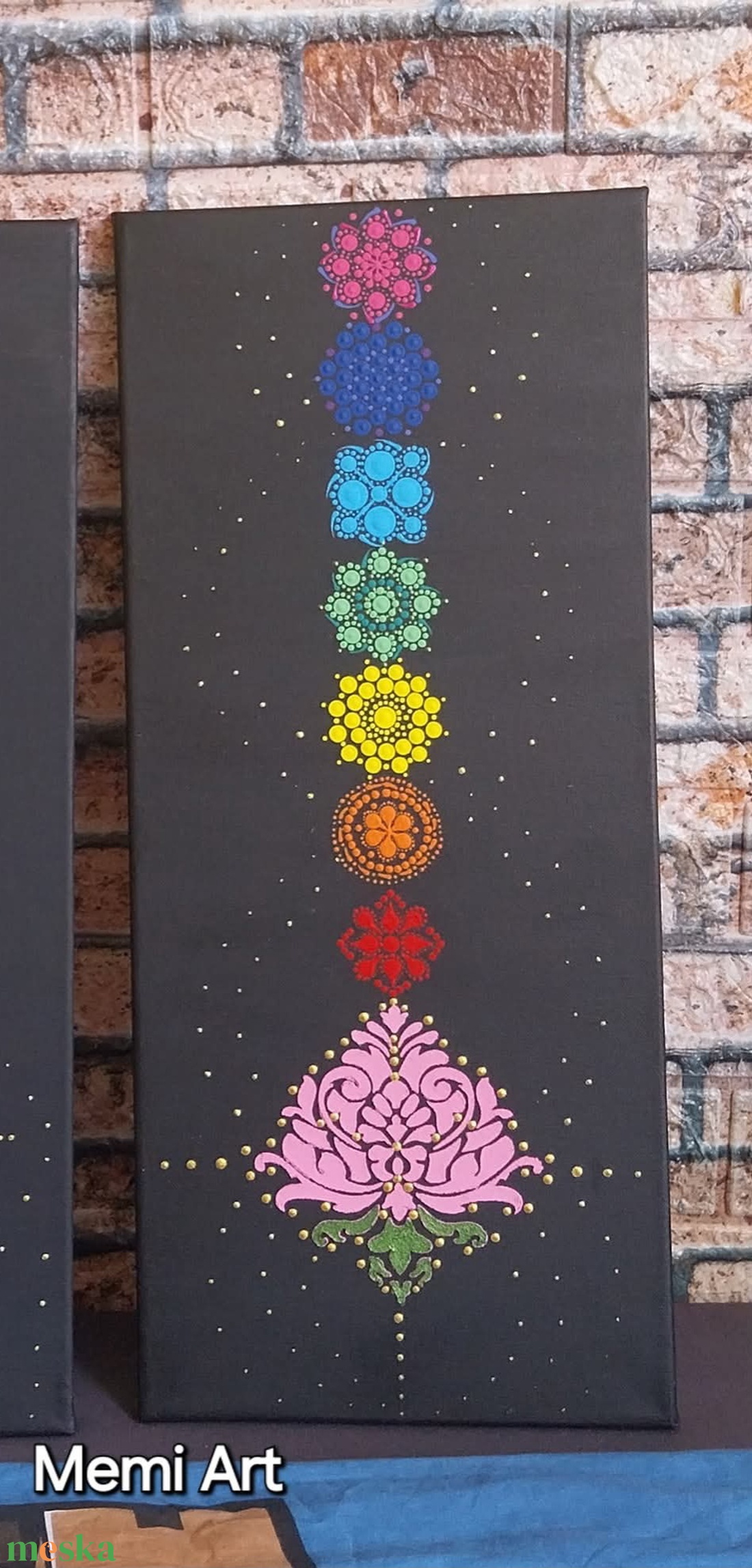 Lótusz csakra színsorral 2.  30x70 cm - otthon & életmód - dekoráció - spiritualitás - mandala - Meska.hu