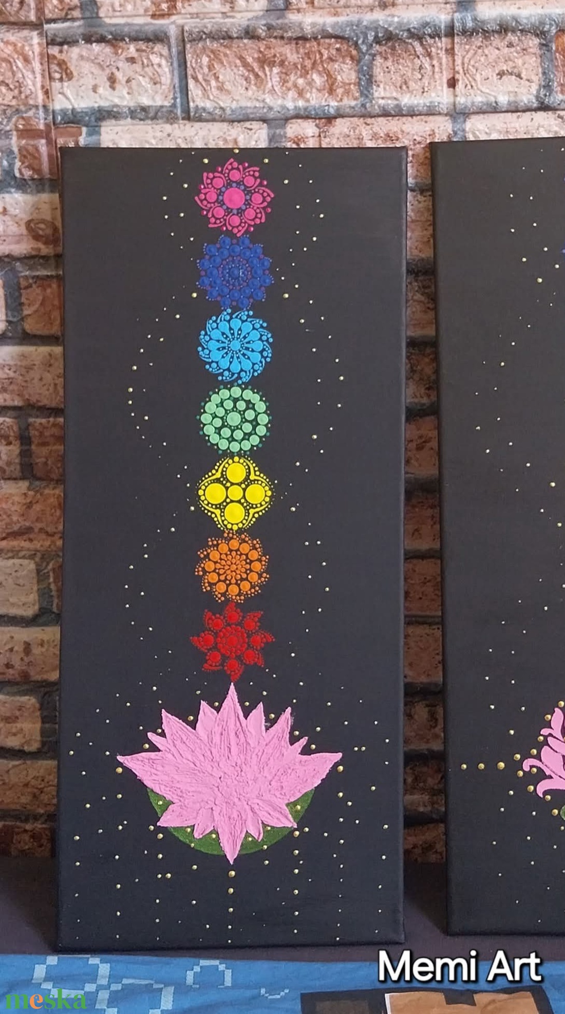 Lótusz csakra színsorral 1.  30x70 cm - otthon & életmód - dekoráció - spiritualitás - mandala - Meska.hu