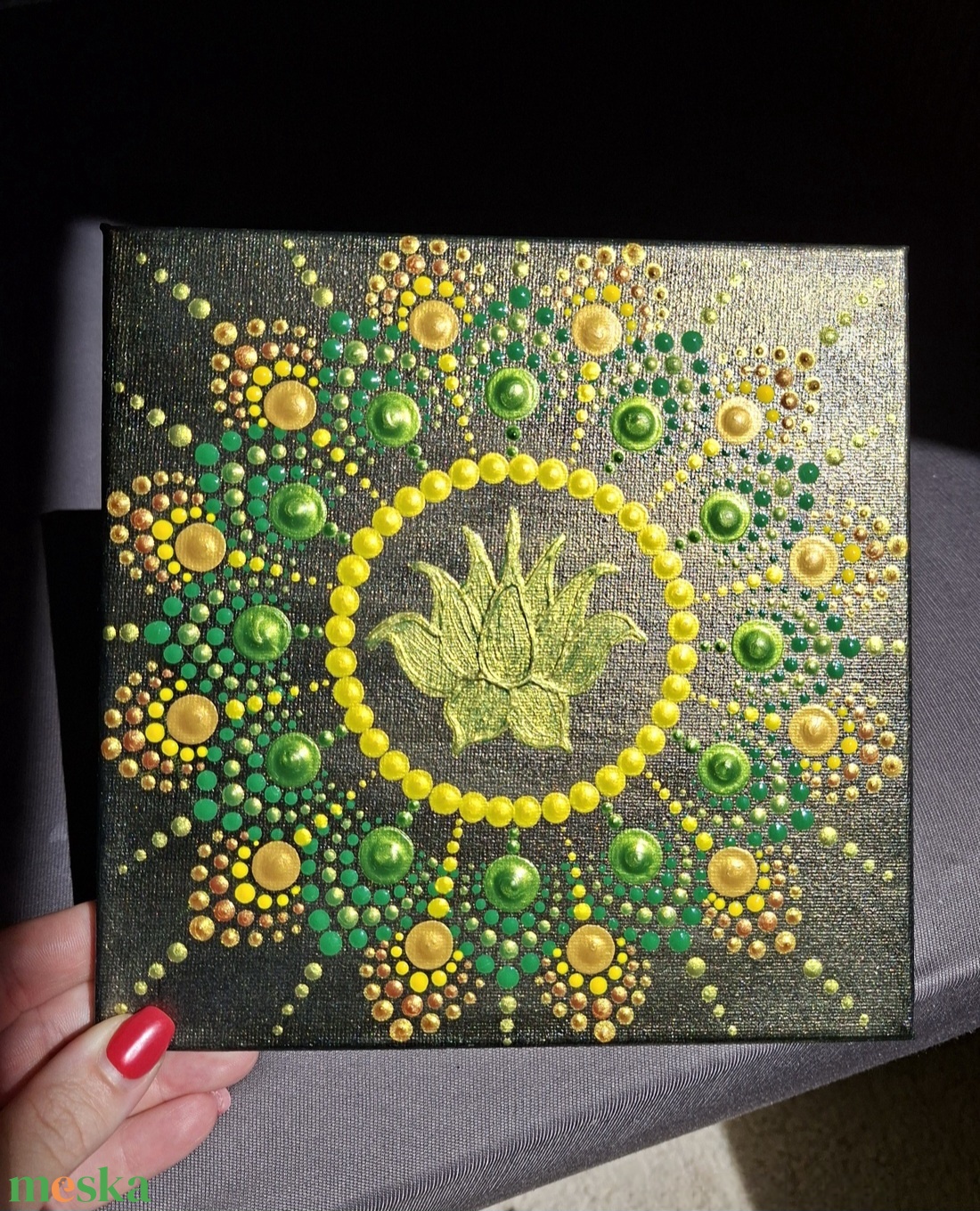 Egészség mandala 20x20 cm - otthon & életmód - dekoráció - spiritualitás - mandala - Meska.hu