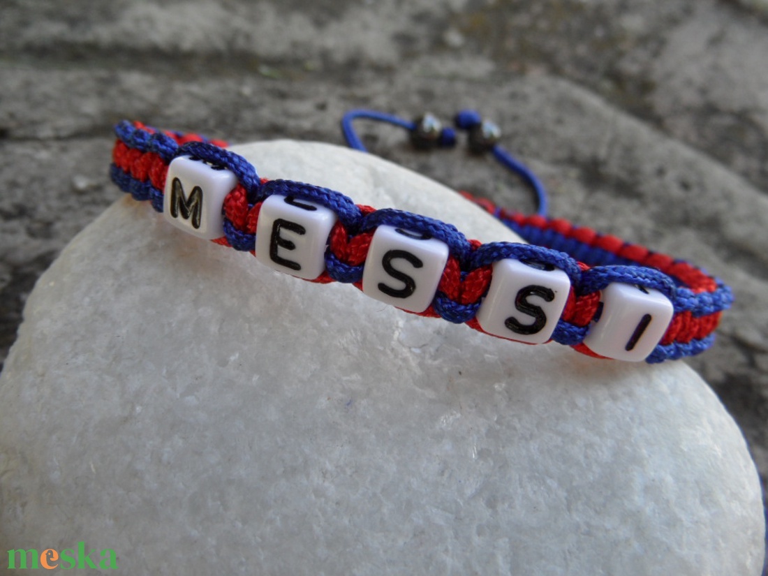 MESSI  - szurkolói karkötő - ékszer - karkötő - fonott karkötő - Meska.hu