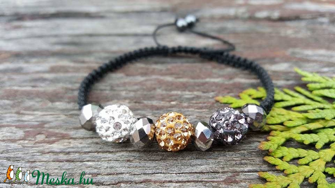 Shamballa karkötő - ékszer - karkötő - bogyós karkötő - Meska.hu