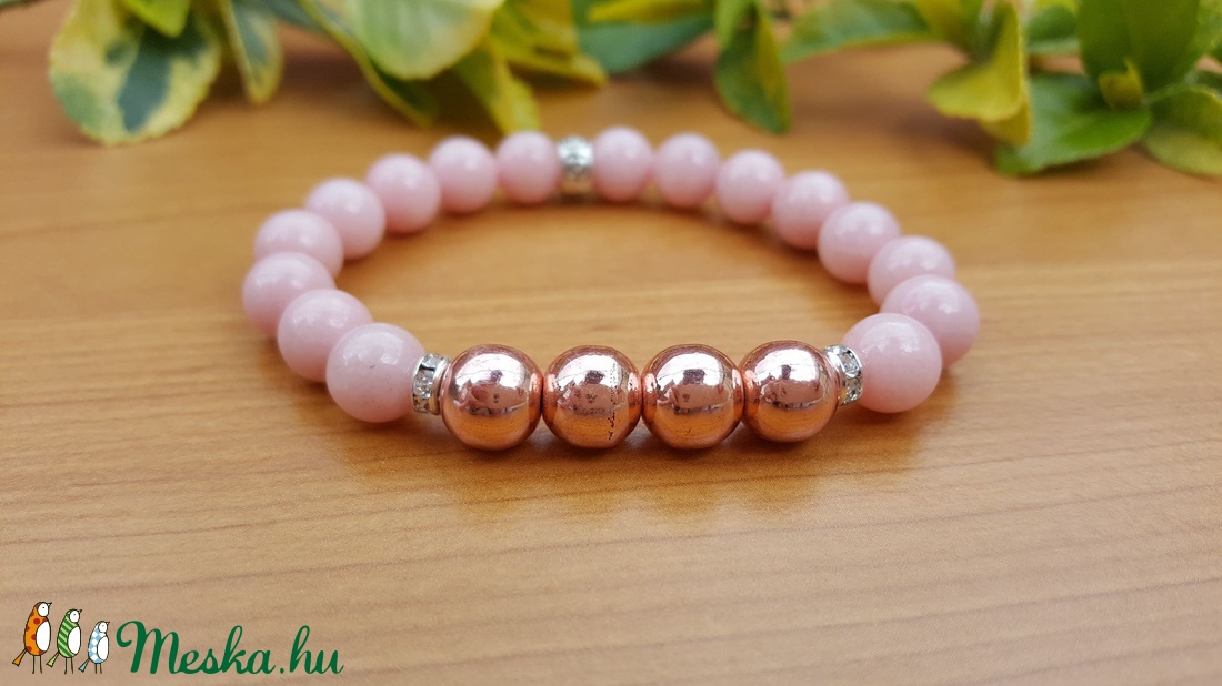 Jáde karkötő rose gold hematittal - - Meska.hu Jáde karkötő rose gold hematittal - - Meska.hu
