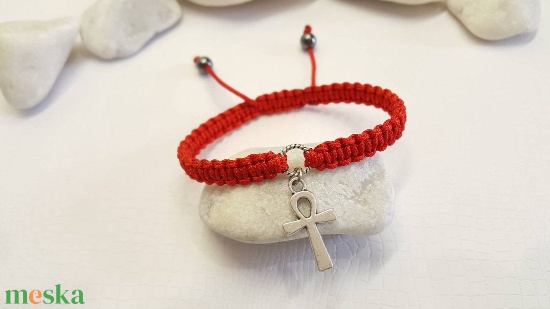 Ankh kereszt karkötő - ékszer - karkötő - charm karkötő - Meska.hu