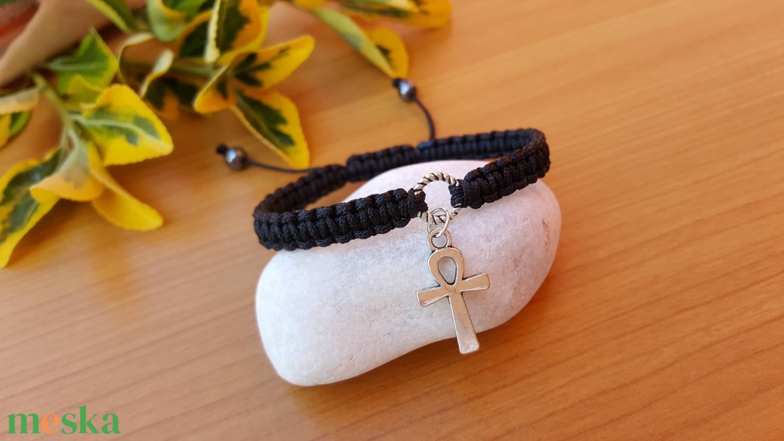 Ankh kereszt karkötő - ékszer - karkötő - charm karkötő - Meska.hu