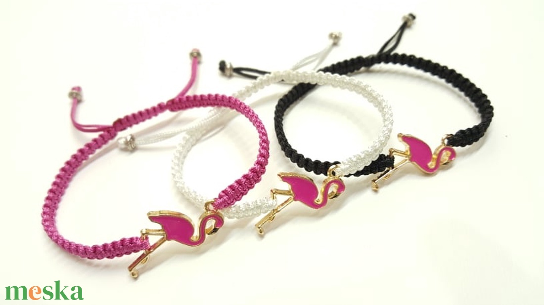 Flamingó karkötő - ékszer - karkötő - karkötő medállal - Meska.hu