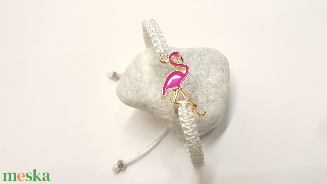 Flamingó karkötő - ékszer - karkötő - karkötő medállal - Meska.hu