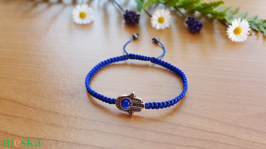 Védelem karkötő ; Hamsa karkötő - ékszer - karkötő - fonott karkötő - Meska.hu Védelem karkötő ; Hamsa karkötő - ékszer - karkötő - fonott karkötő - Meska.hu