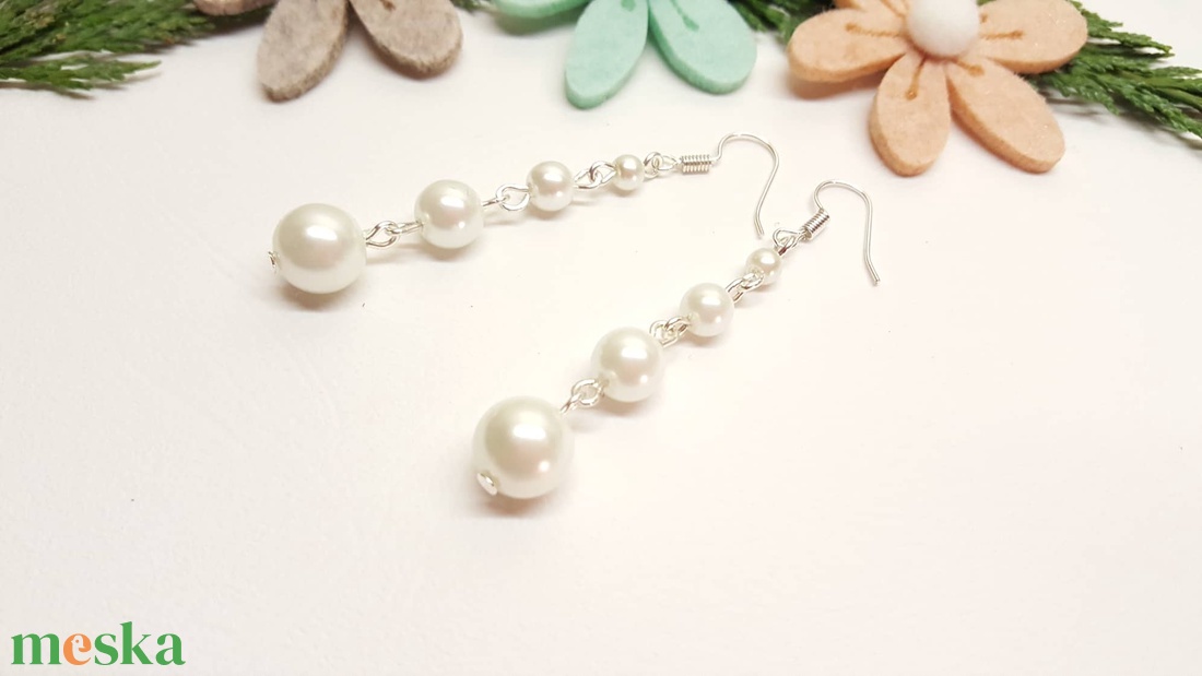 Tekla gyöngy fülbevaló - ékszer - fülbevaló - lógó fülbevaló - Meska.hu