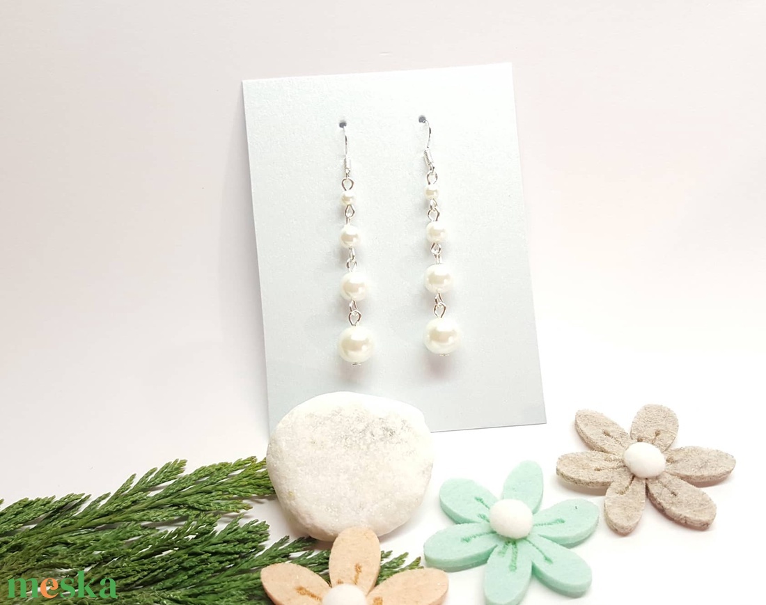 Tekla gyöngy fülbevaló - ékszer - fülbevaló - lógó fülbevaló - Meska.hu