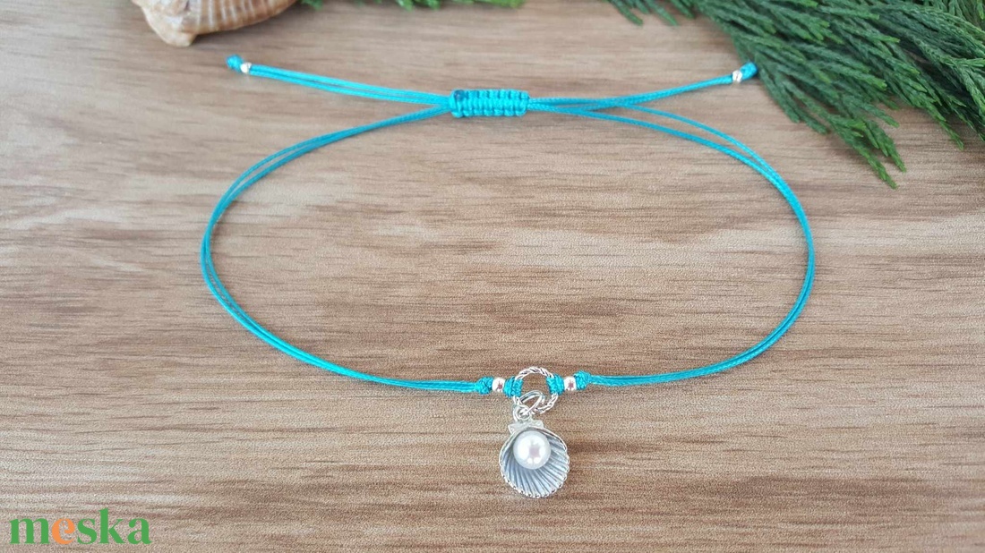 Kagyló bokalánc - ékszer - lábdísz és testékszer - bokalánc - Meska.hu