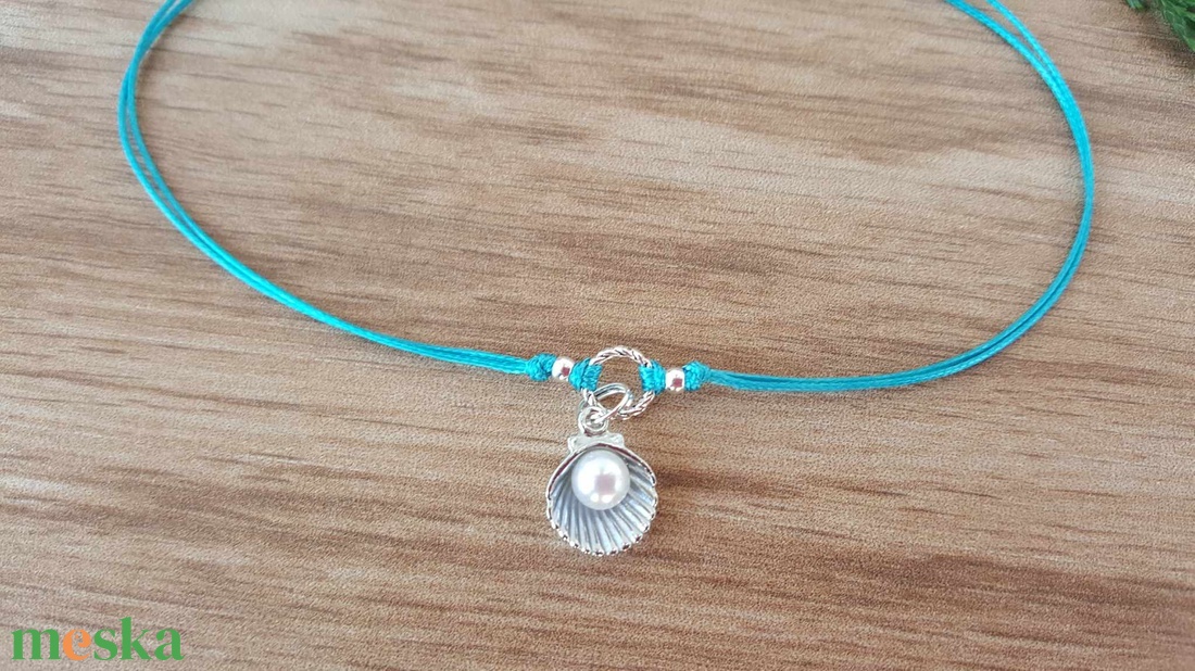 Kagyló bokalánc - ékszer - lábdísz és testékszer - bokalánc - Meska.hu