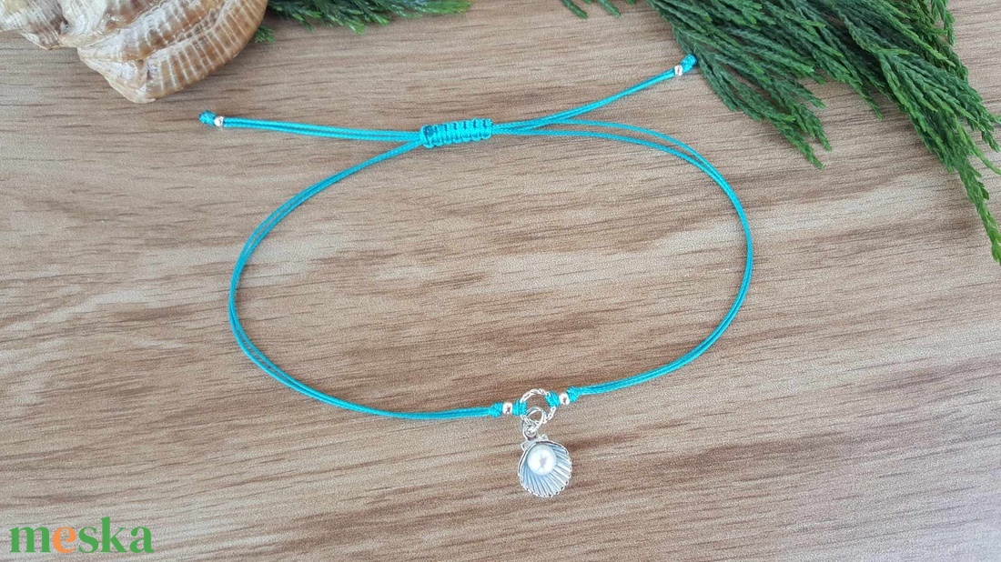 Kagyló bokalánc - ékszer - lábdísz és testékszer - bokalánc - Meska.hu