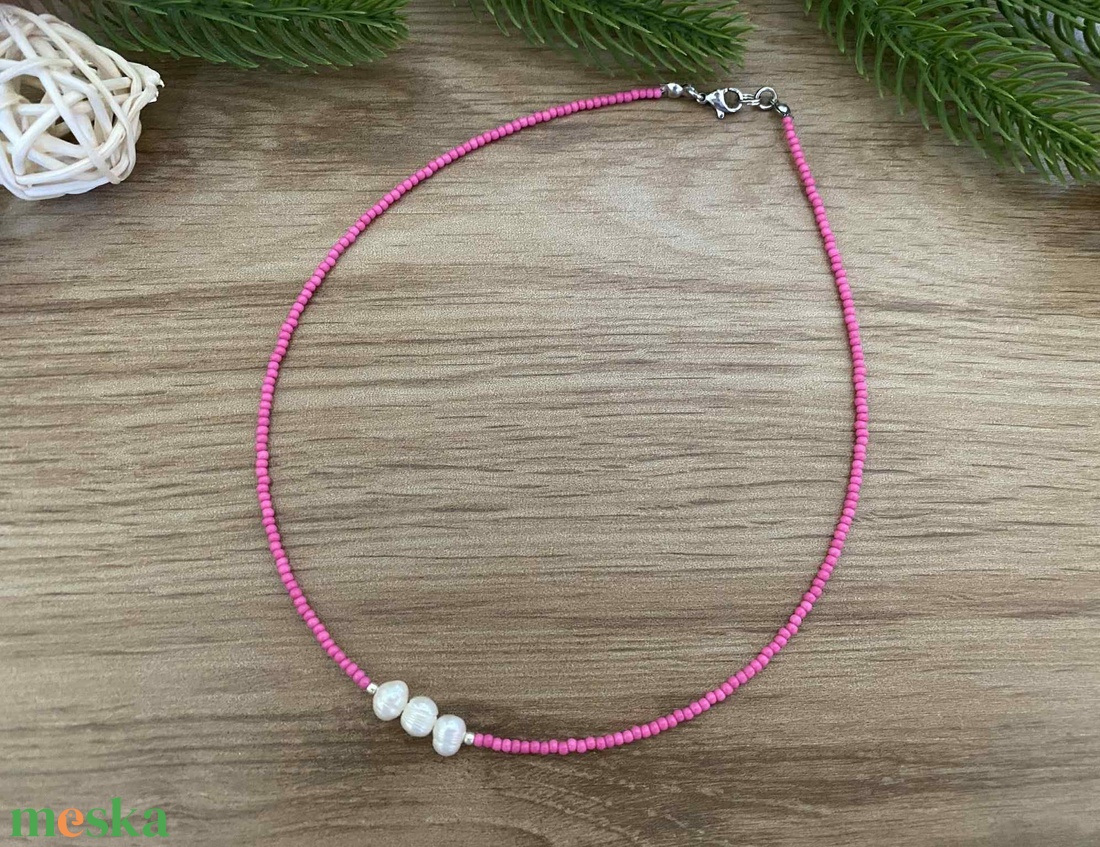 Tenyésztett gyöngy nyaklánc - Choker nyaklánc -  - Meska.hu