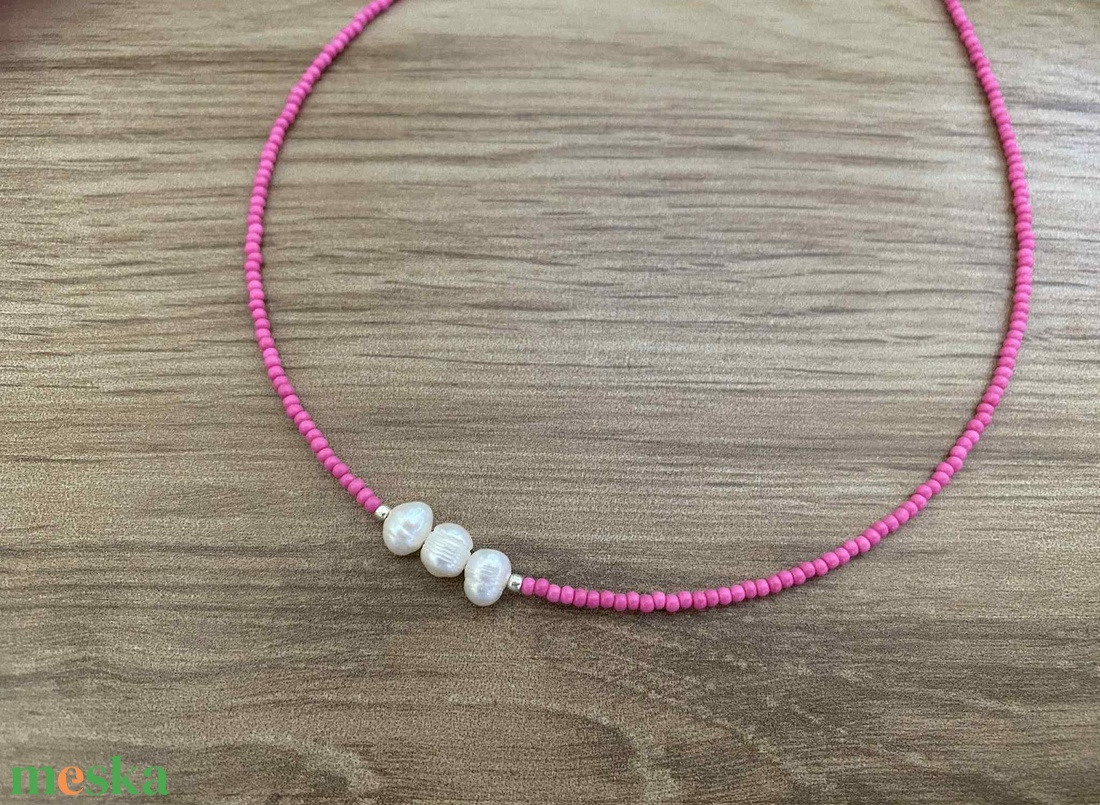 Tenyésztett gyöngy nyaklánc - Choker nyaklánc -  - Meska.hu