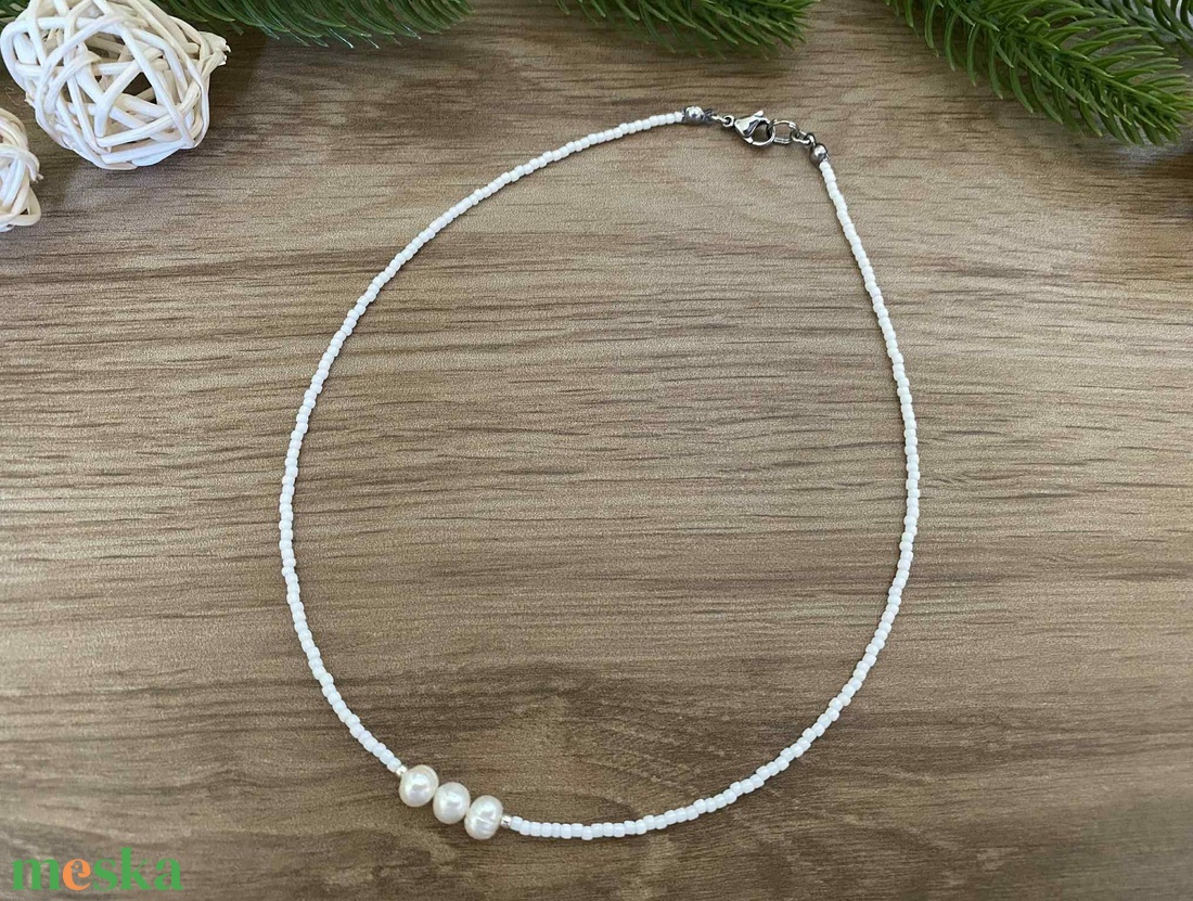 Tenyésztett gyöngy nyaklánc - Choker nyaklánc -  - Meska.hu
